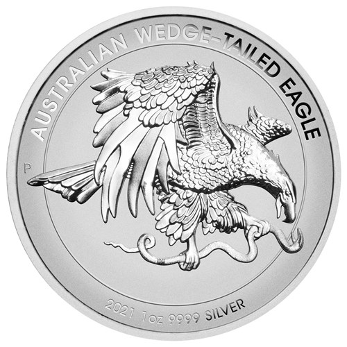 02 australian wedge tailed eagle 2021 1oz silver enhanced reverse proof high relief StraightOn