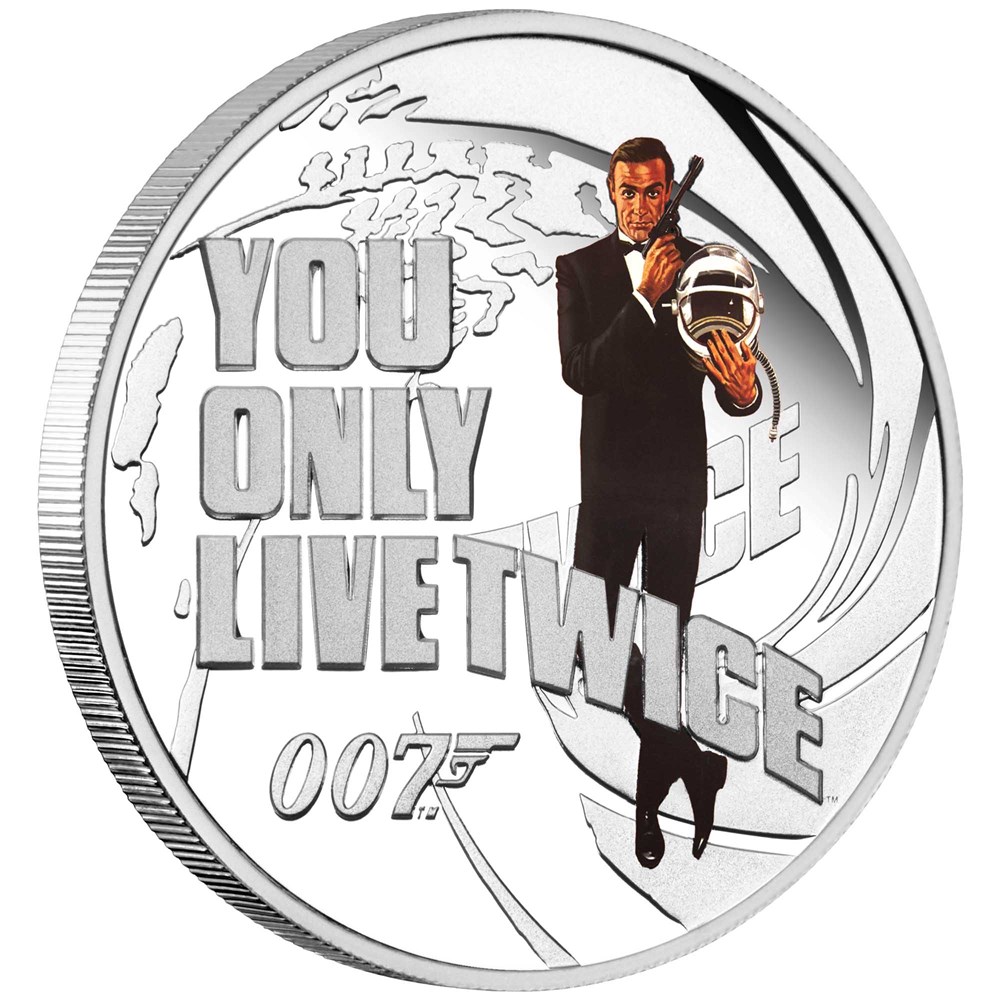 01 james bond you only live twice 2021 1 2oz silver proof coloured OnEdge