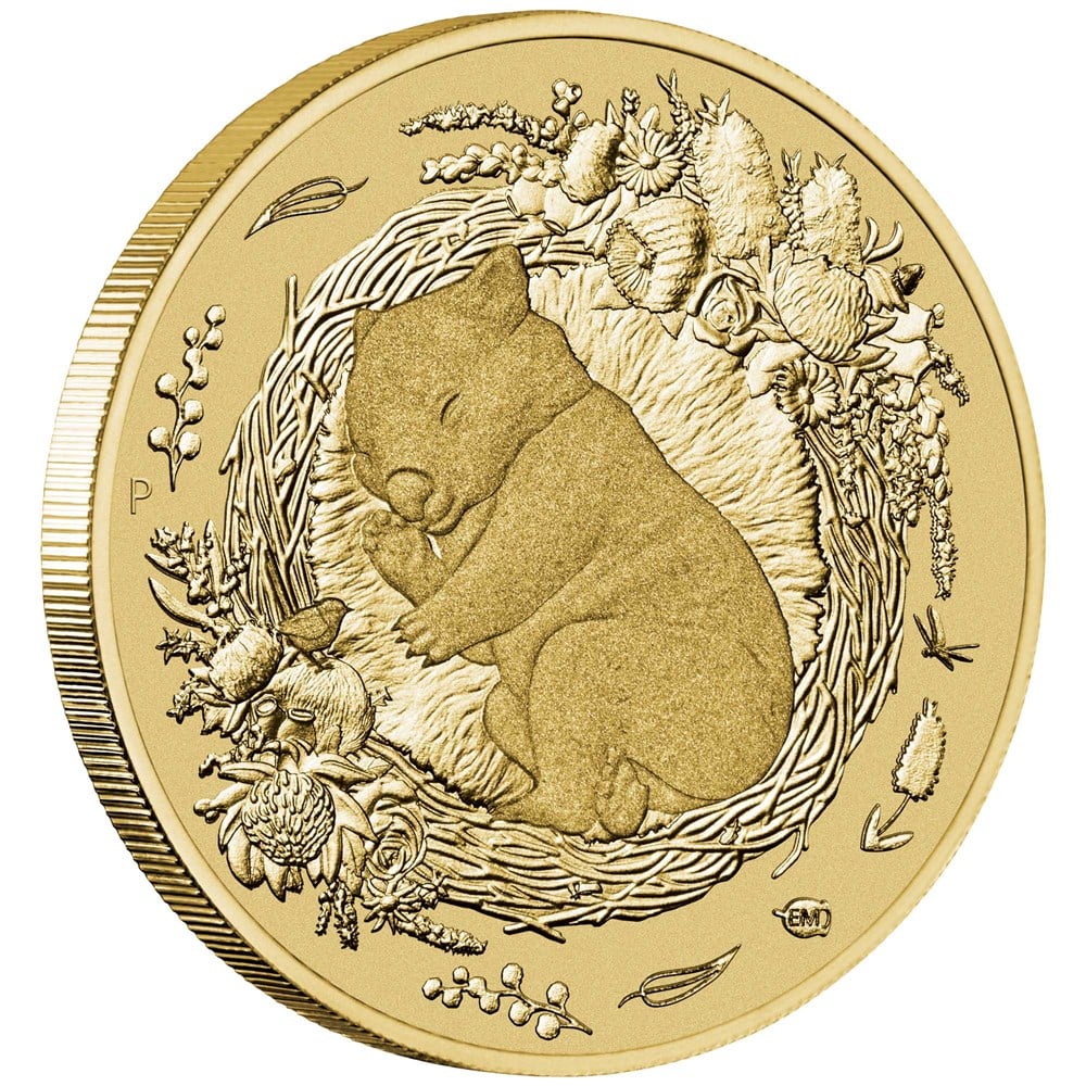 02 Dreaming Down Under Wombat 2021 Base Metal Coin OnEdge HighRes