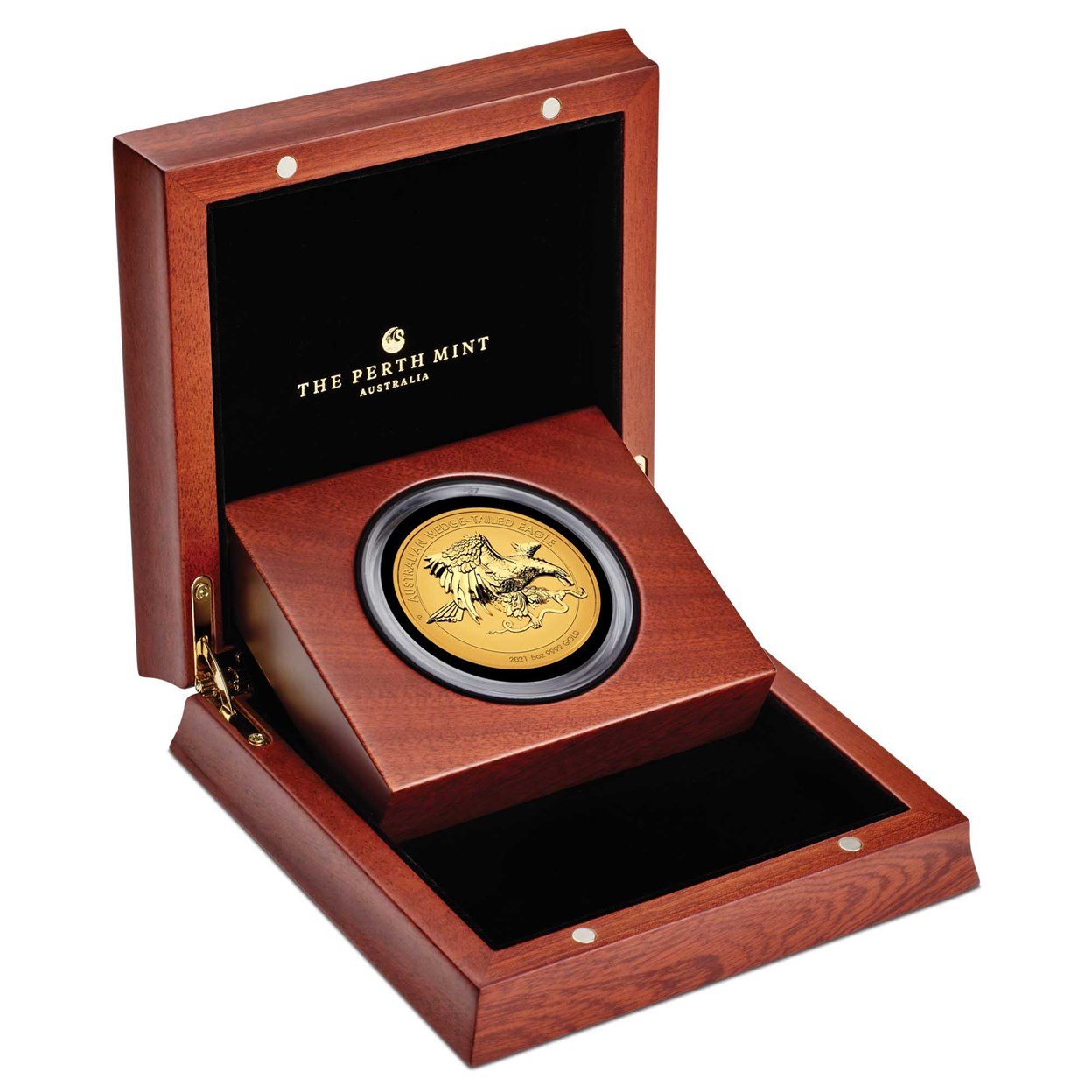 04 2021 Australian WedgeTailed Eagle 5oz Gold Reverse Proof UHR Coin InCase HighRes