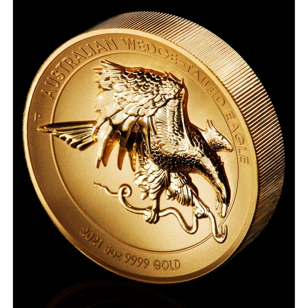 Australian Wedge-tailed Eagle 2021 5oz Gold Reverse Proof Ultra High ...
