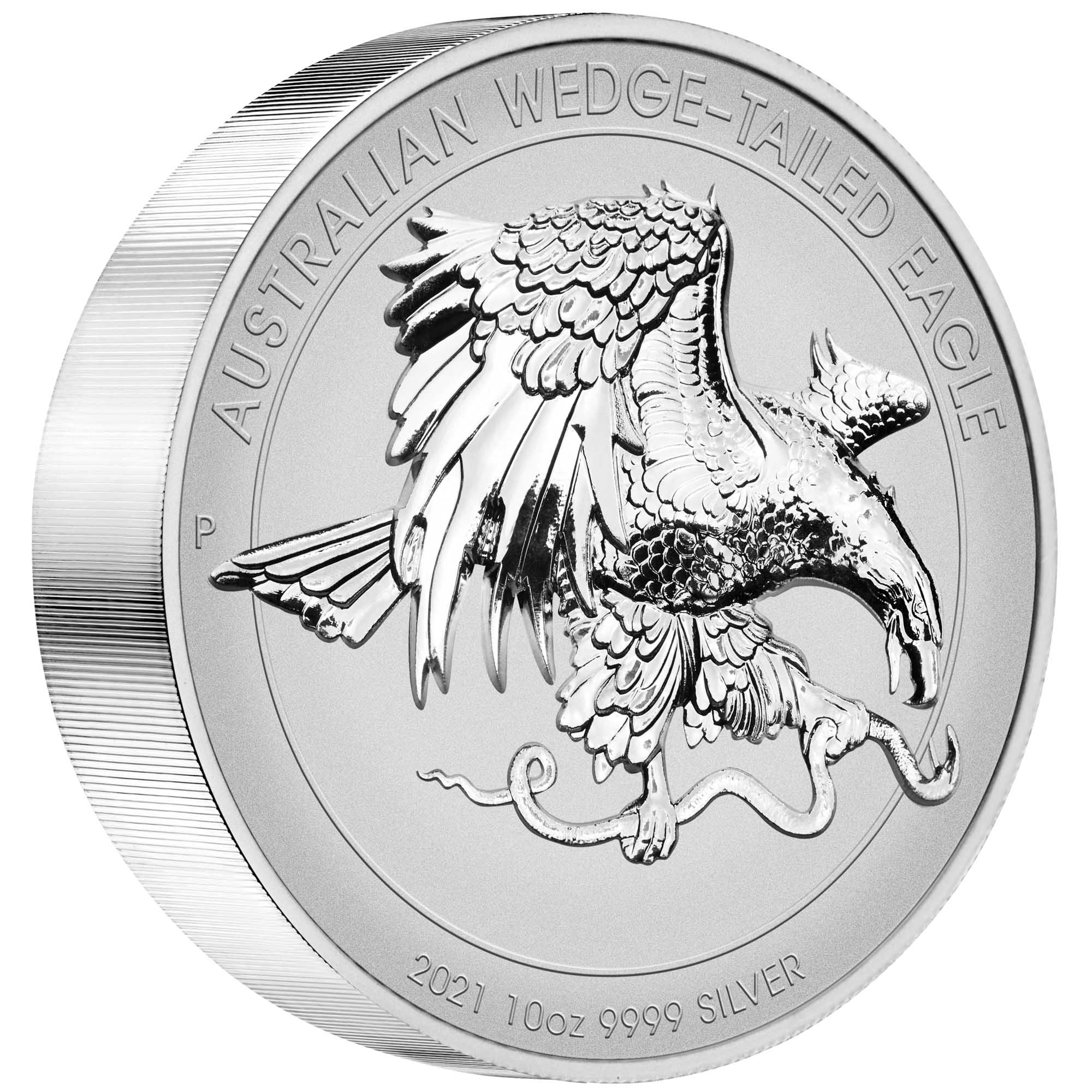 01 australian wedge tailed eagle 2021 10oz silver reverse proof ultra high relief OnEdge