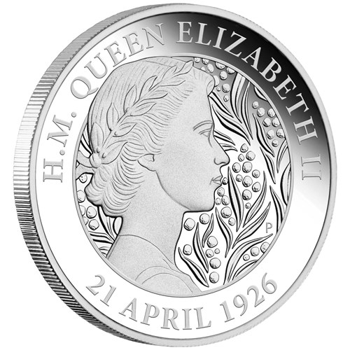 09 Queen Elizabeth 95th Birthday 2021 1oz Silver Proof Coin OnEdge HighRes