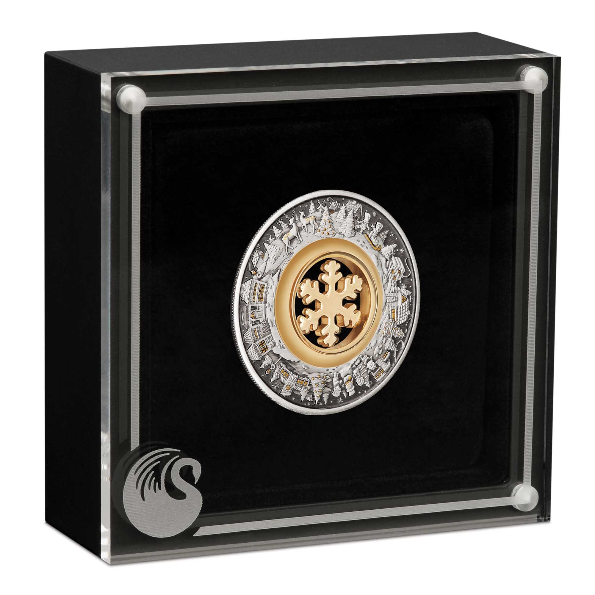 04 2021 Christmas 2oz Silver Antiqued Coin InCase HighRes