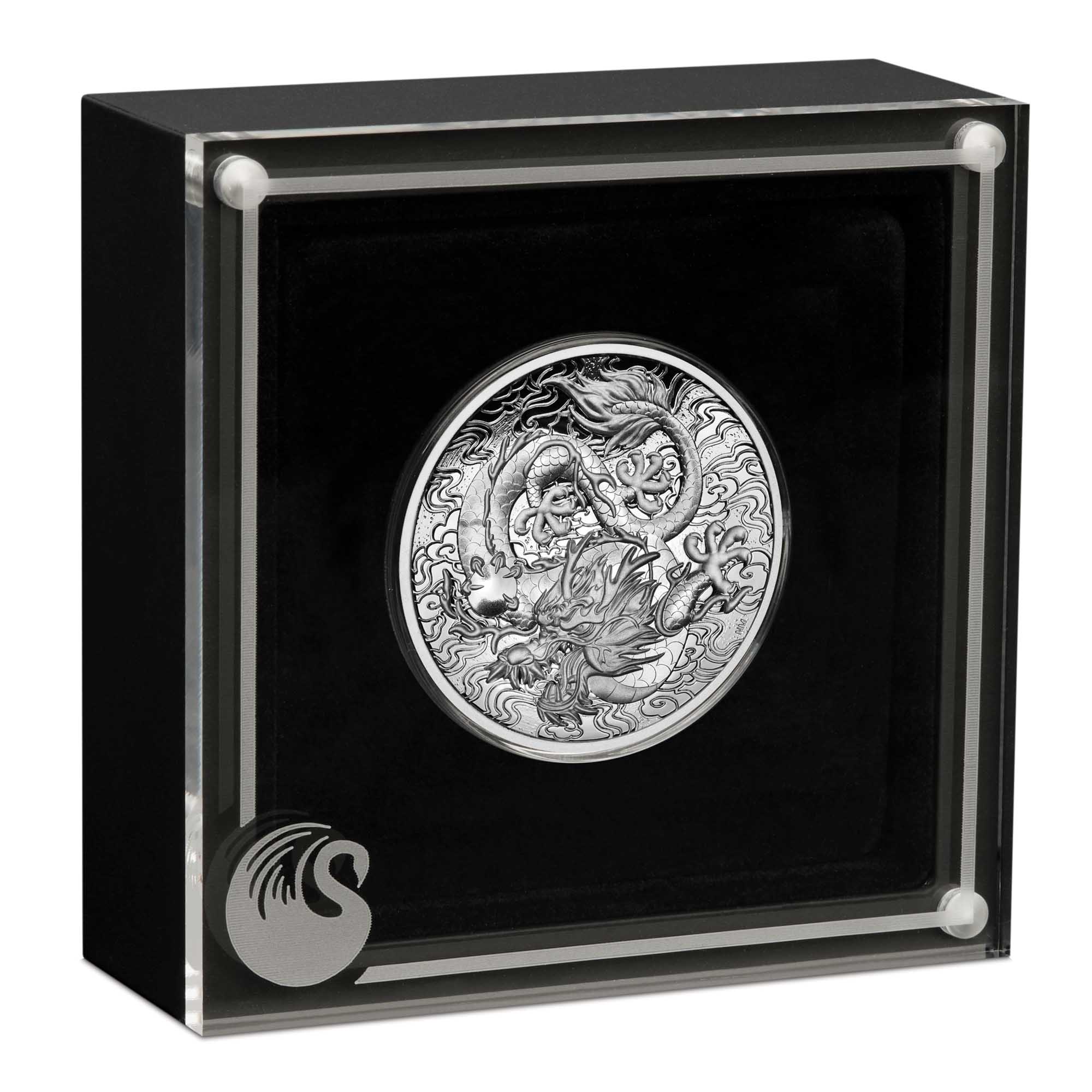 04 2021 Dragon 2oz Silver Proof HR Coin InCase HighRes