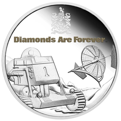 02 2021 James Bond Diamonds Are Forever 50thAnniversary 1oz Silver Proof Coin StraightOn HighRes