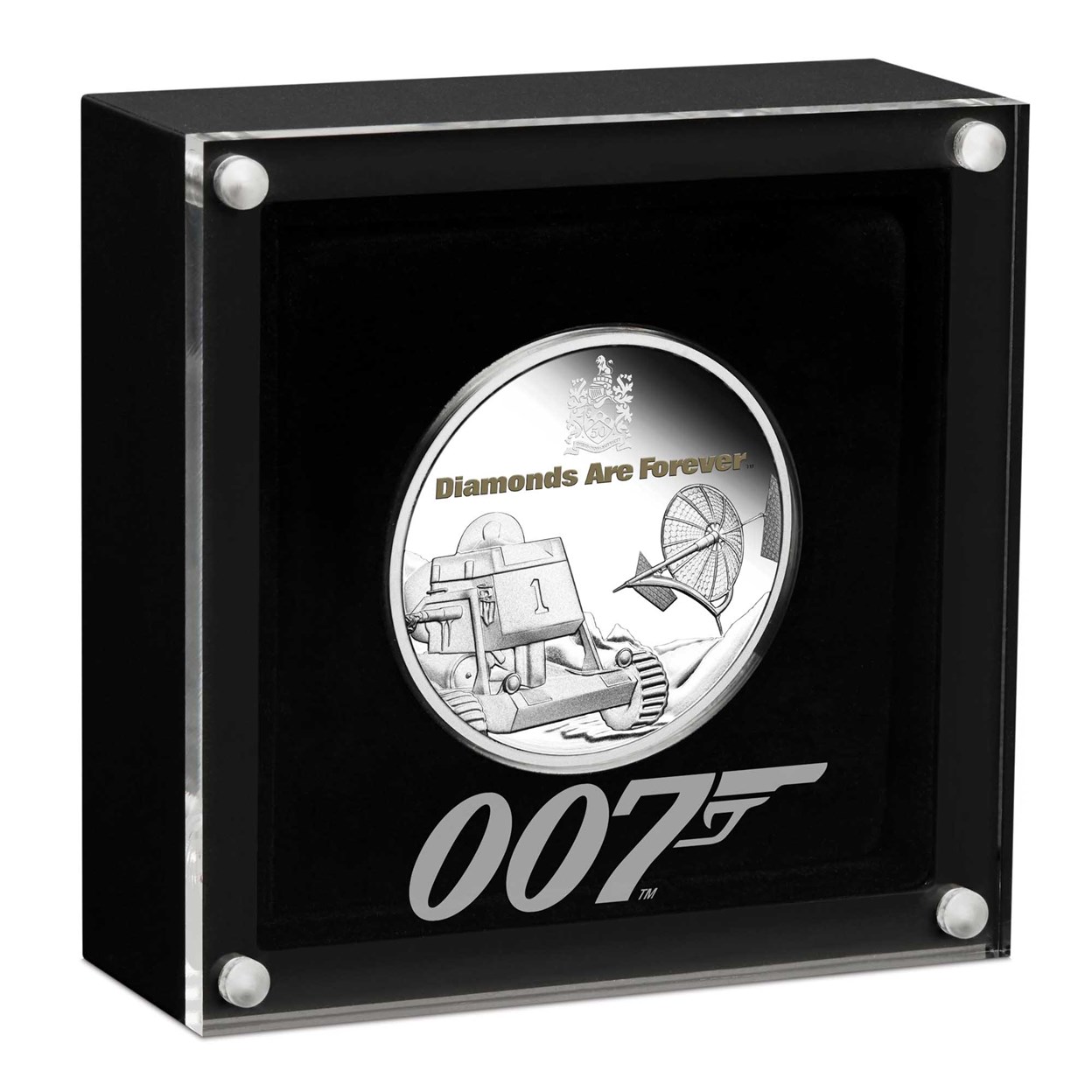 04 2021 James Bond Diamonds Are Forever 50thAnniversary 1oz Silver Proof Coin InCase HighRes