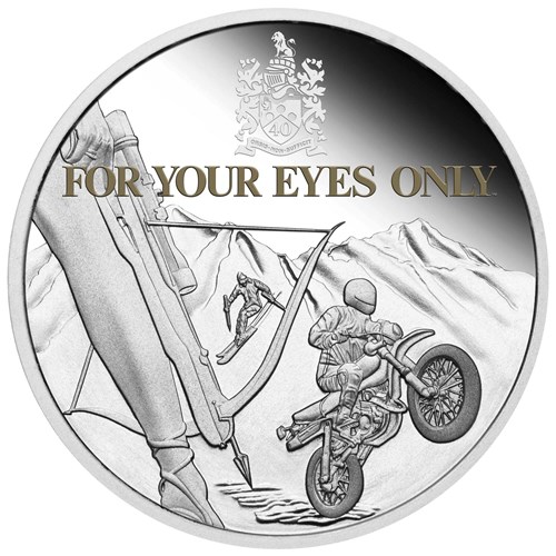 02 2021 James Bond For Your Eyes Only 40thAnniversary 1oz Silver Proof Coin StraightOn HighRes