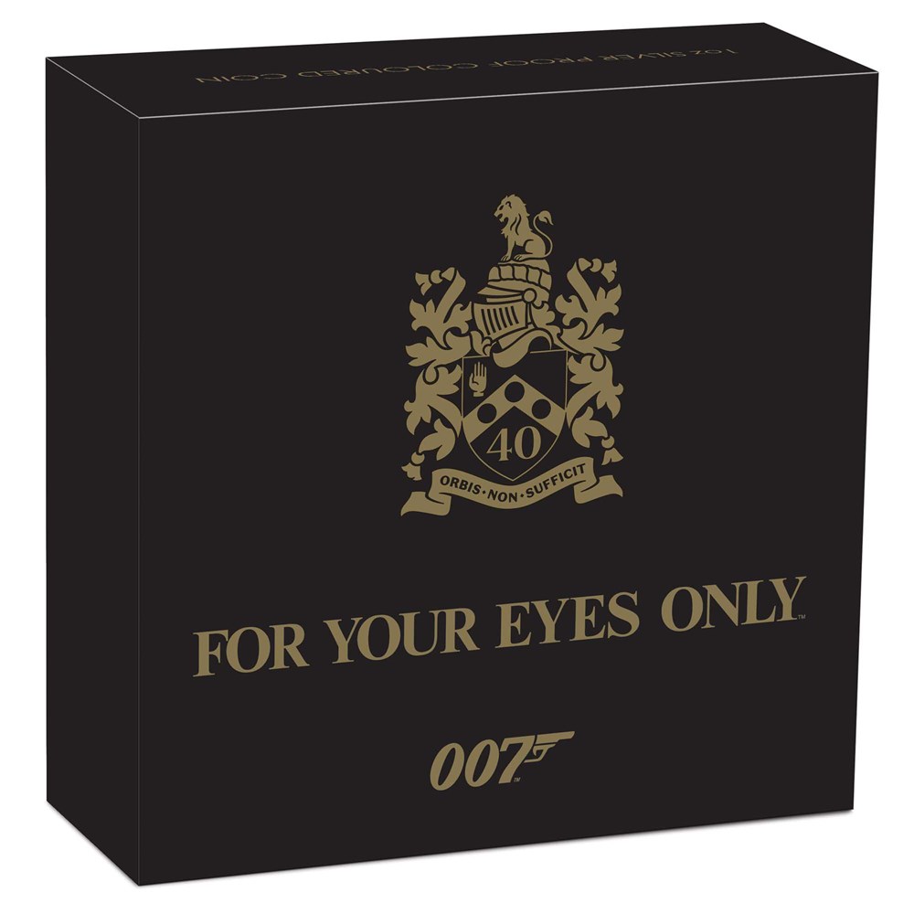 05 2021 James Bond For Your Eyes Only 40thAnniversary 1oz Silver Proof Coin InShipper HighRes