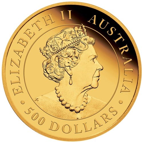 02.5 2022 Australian Kangaroo 5oz Gold Proof Coin Obverse HighRes