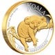 01 2022 Australian Koala 15th Ann 3oz Silver Proof Gilded Coin OnEdge HighRes