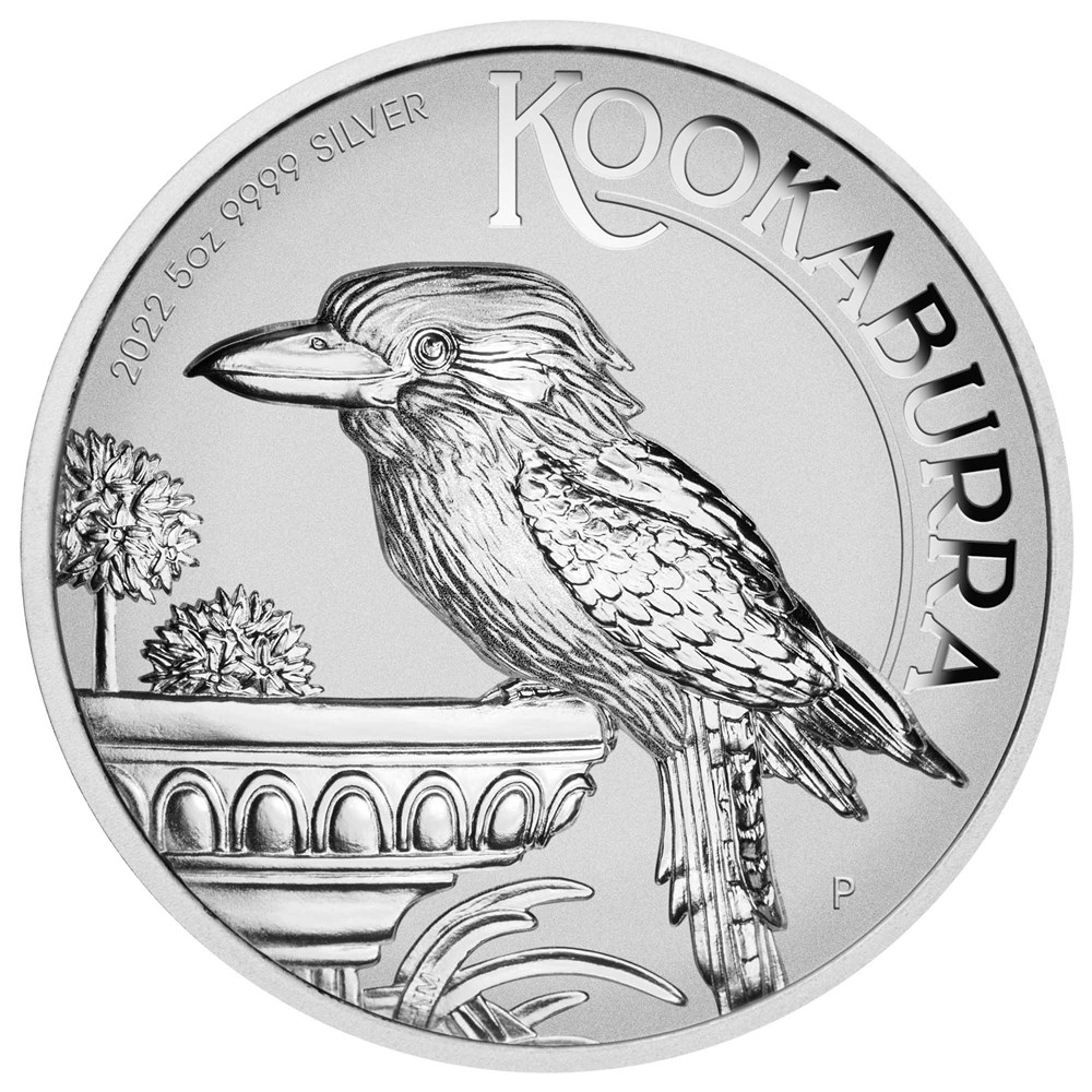 02 2022 Australian Kookaburra 5oz Silver Incused Coin StraightOn HighRes