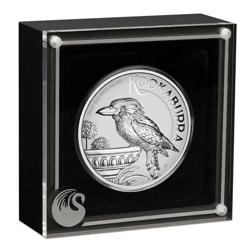 04 2022 Australian Kookaburra 5oz Silver Incused Coin InCase HighRes