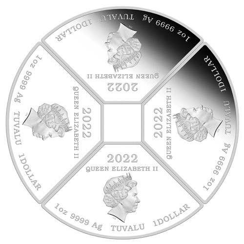 04 2022 Lunar Quadrant Tiger 1oz Silver Four Coin Set Obverse HighRes