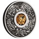 01 2022 YearoftheTiger RotatingCharm 1oz Silver Antiqued Coin OnEdge HighRes