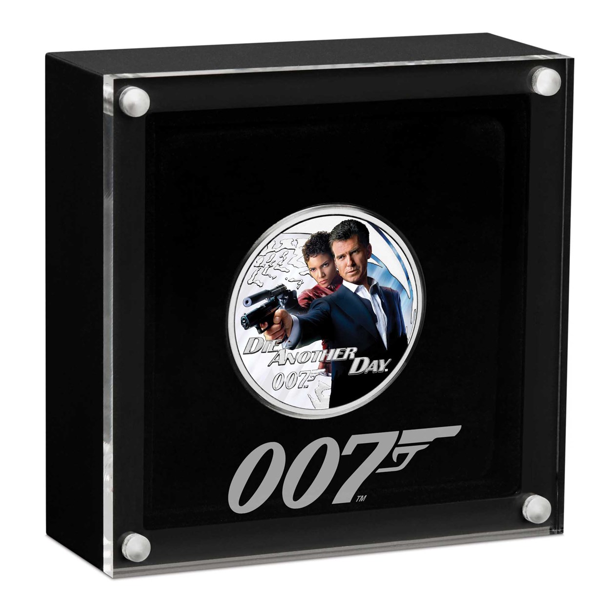 03 2022 James Bond DieAnotherDay 1.2oz Silver Proof Coloured Coin InCase HighRes