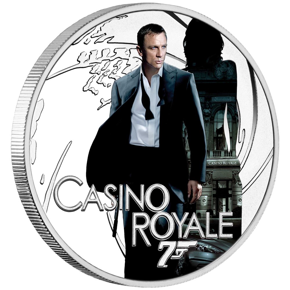 06 2022 James Bond CasinoRoyal 1.2oz Silver Proof Coloured Coin OnEdge HighRes