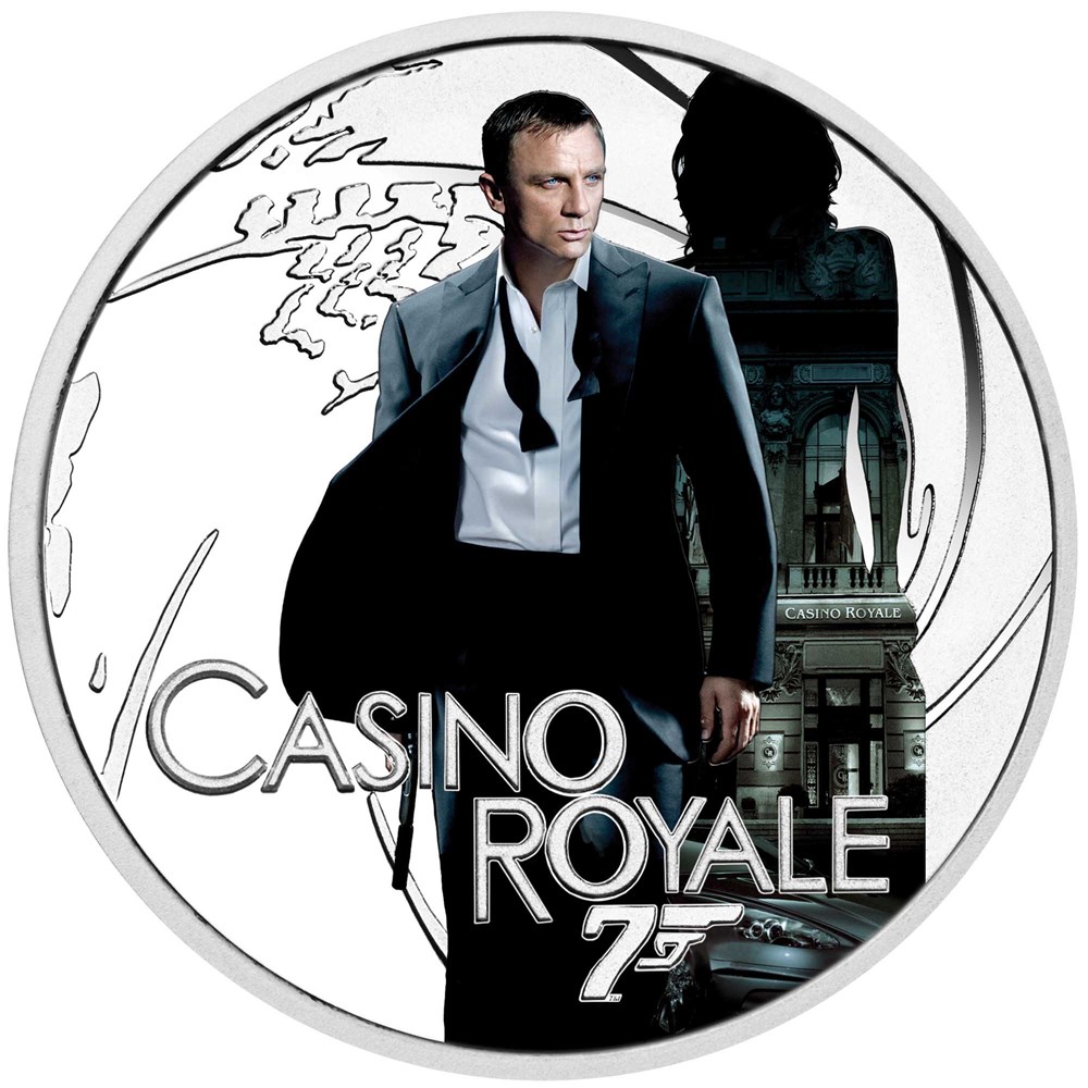 07 2022 James Bond CasinoRoyal 1.2oz Silver Proof Coloured Coin StraightOn HighRes