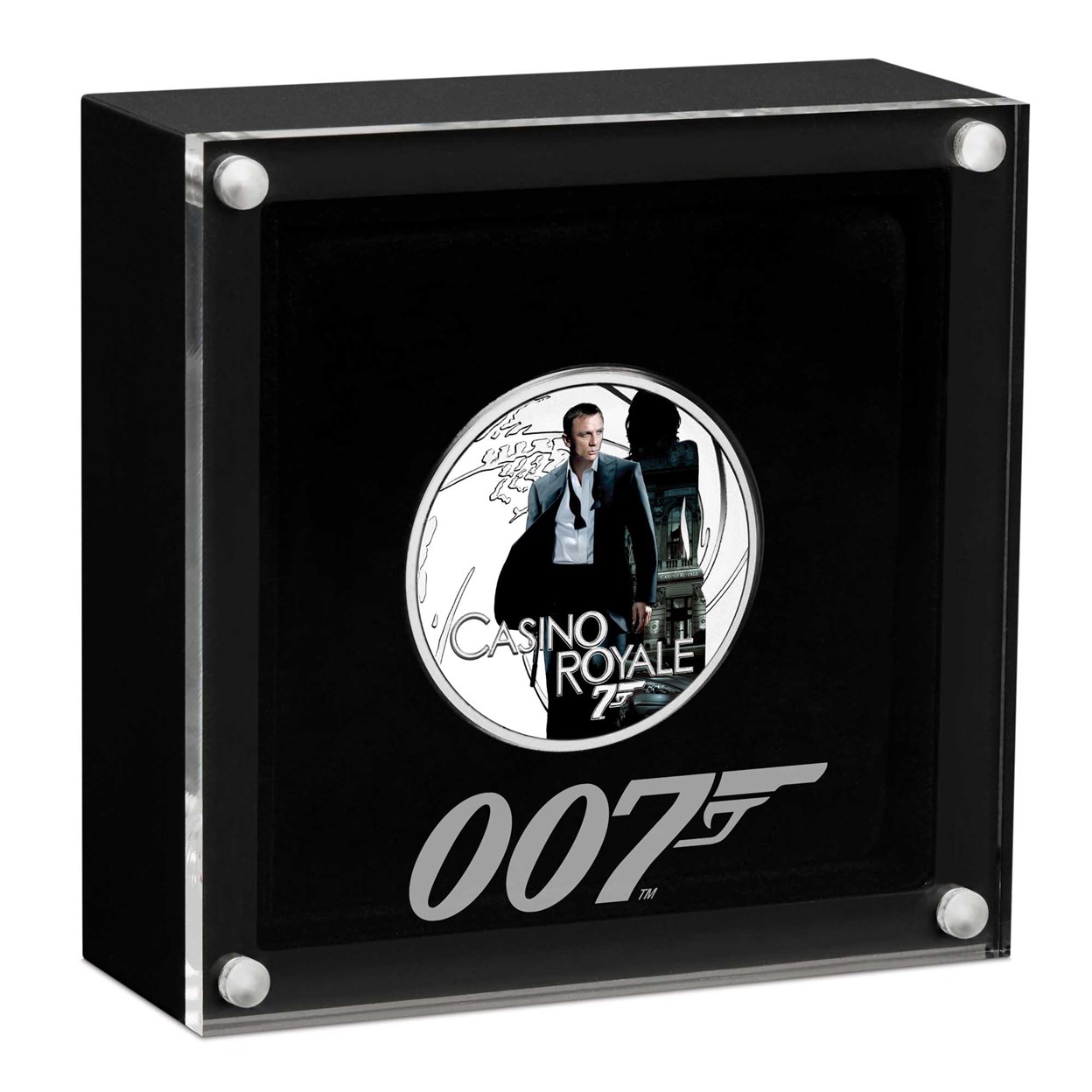 08 2022 James Bond CasinoRoyal 1.2oz Silver Proof Coloured Coin InCase HighRes