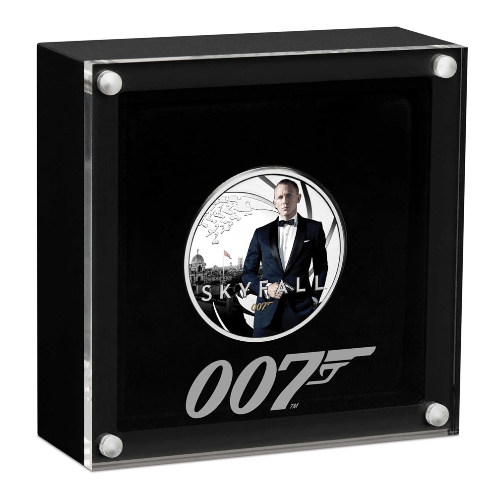 08 2022 James Bond Skyfall 1.2oz Silver Proof Coloured Coin InCase HighRes