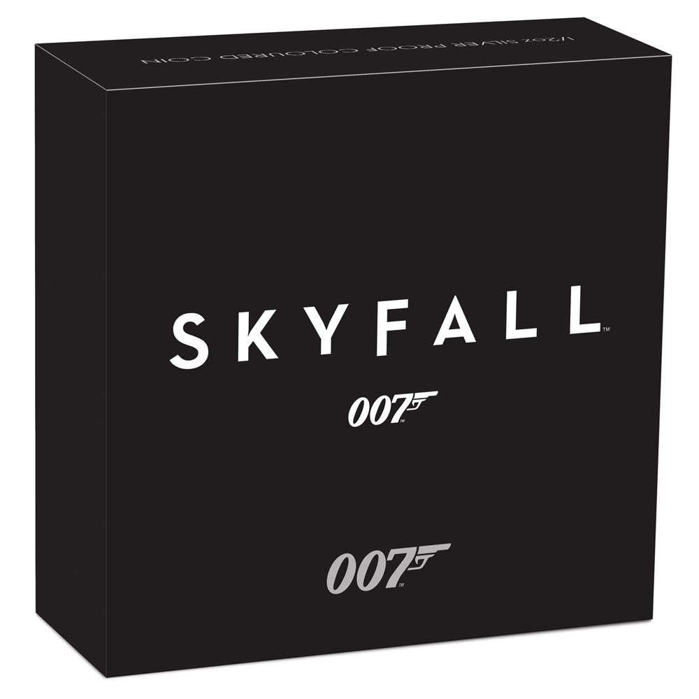 09 2022 James Bond Skyfall 1.2oz Silver Proof Coloured Coin InShipper HighRes
