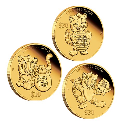 01 FuLuShou 2022 Yearofthetiger 1 5oz Gold Coin ALLCOINS OnEdge HighRes