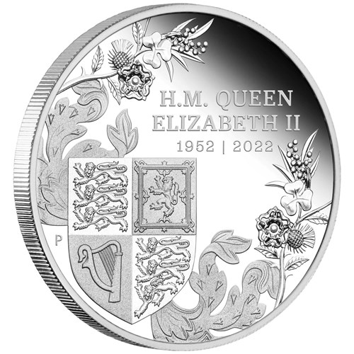 01 Queens Platinum Jubilee 2022 1oz Silver Proof Coin OnEdge HighRes