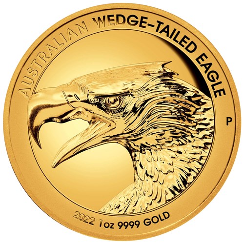 02 2022 Australian WedgeTailed Eagle 1oz Gold Proof UHR Coin StraightOn HighRes