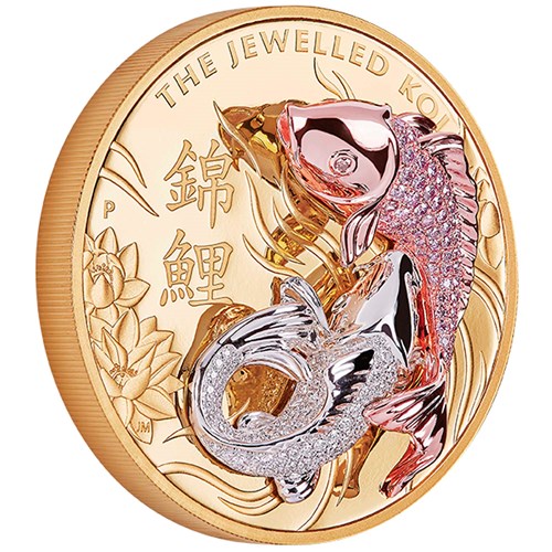 1 The Jewelled Koi 10oz Gold Proof Coin StraightOn LowRes