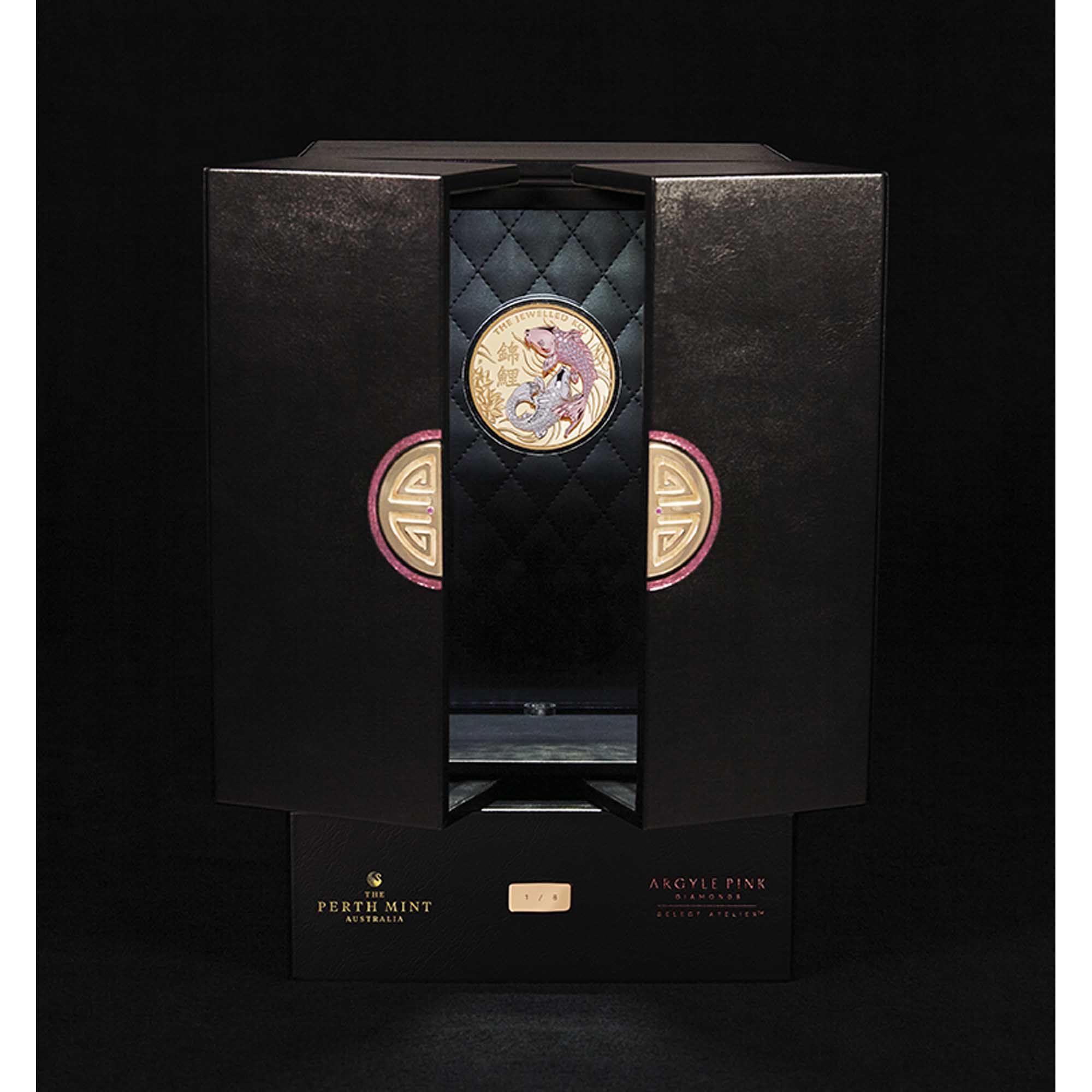 11 The Jewelled Koi 10oz Gold Proof Coin Packaging Half Open LowRes