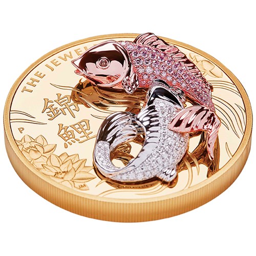 3 The Jewelled Koi 10oz Gold Proof Coin Flat 1 LowRes