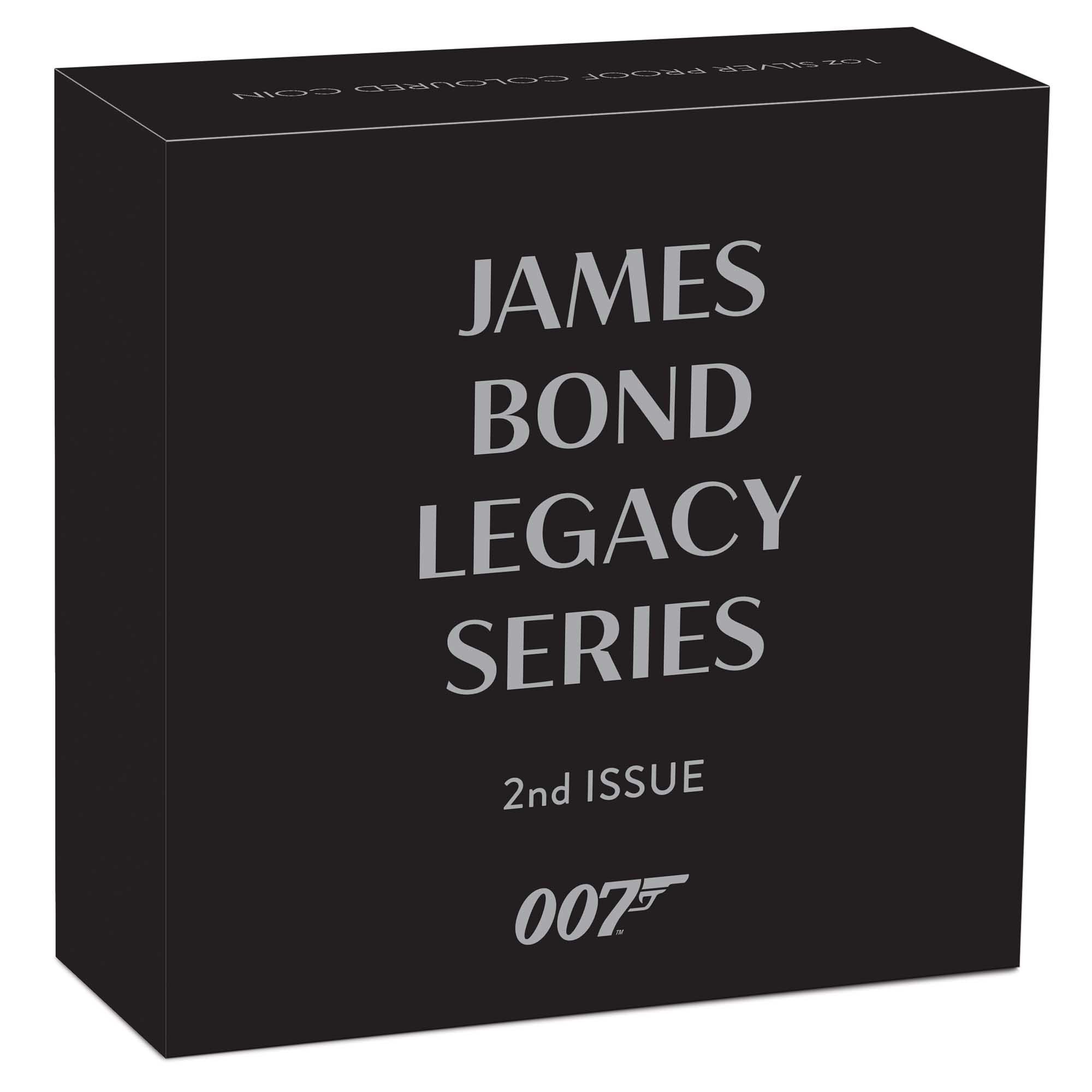 04 2022 James Bond Legacy Series Roger Moore 1oz Silver Proof Coloured Coin In Shipper HighRes