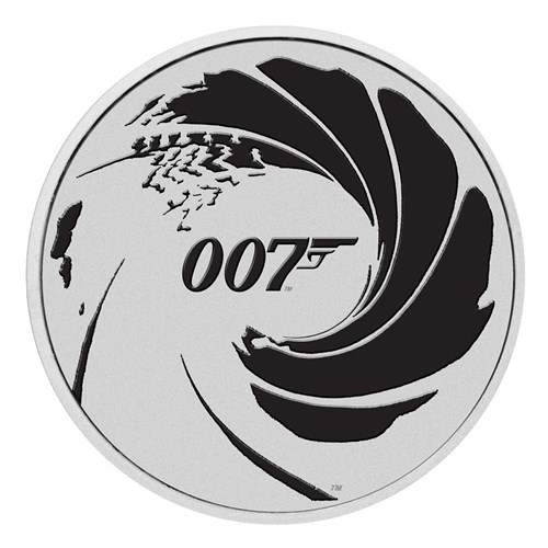 02 2021 James Bond 1oz Silver Bullion Coloured Coin StraightOn HighRes