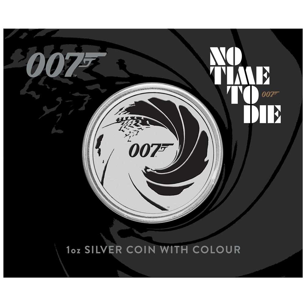 04 2021 James Bond 1oz Silver Bullion Coloured Coin InCard HighRes