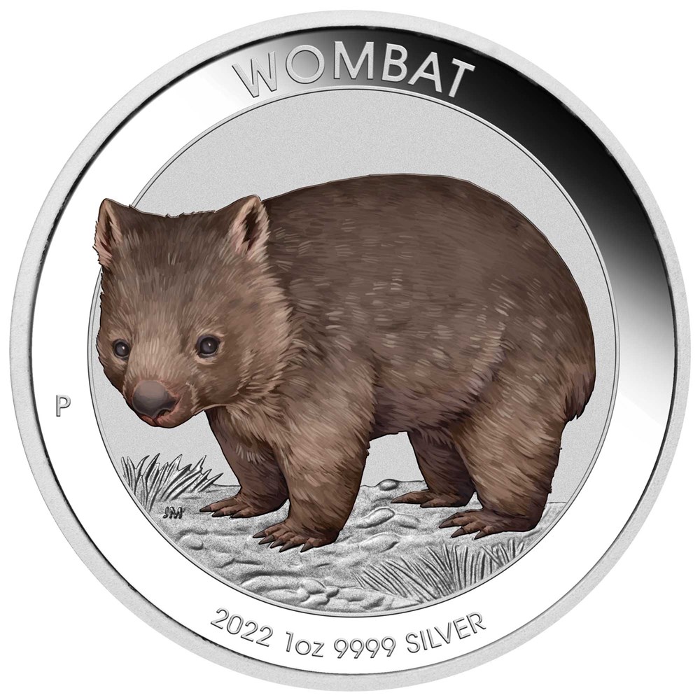03 Wombat 2022 1oz Silver Coloured Coin StraightOn HighRes