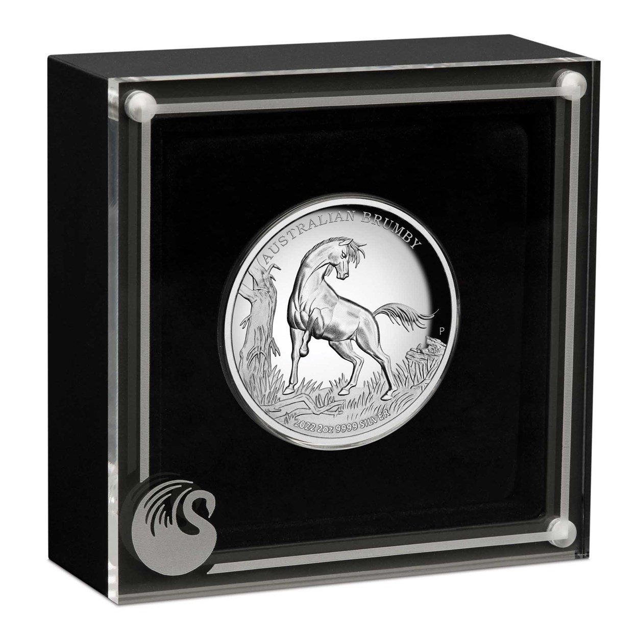 04 2022 AustralianBrumby 2oz Silver Proof HighRelief Coin InCase HighRes