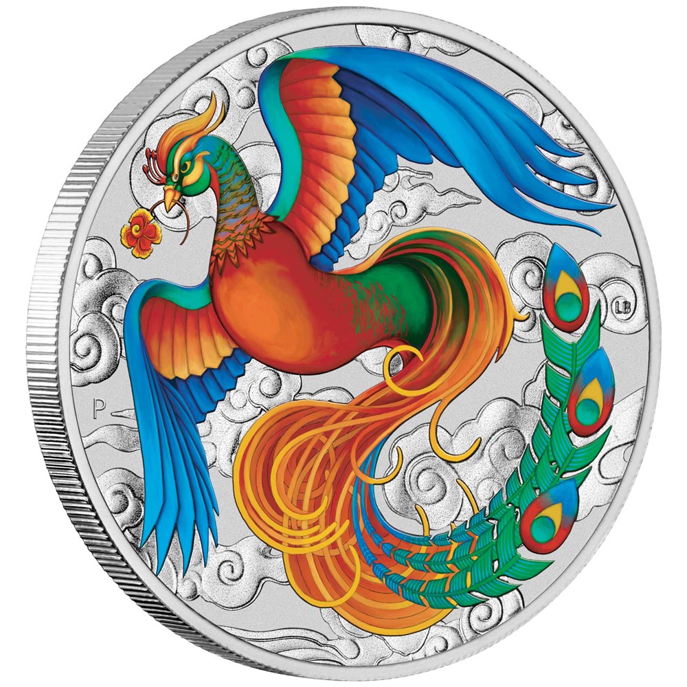 03 Phoenix 2022 1oz Silver Vivid Coloured Coin OnEdge HighRes