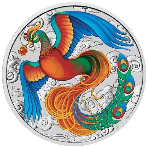 04 Phoenix 2022 1oz Silver Vivid Coloured Coin StraightOn HighRes