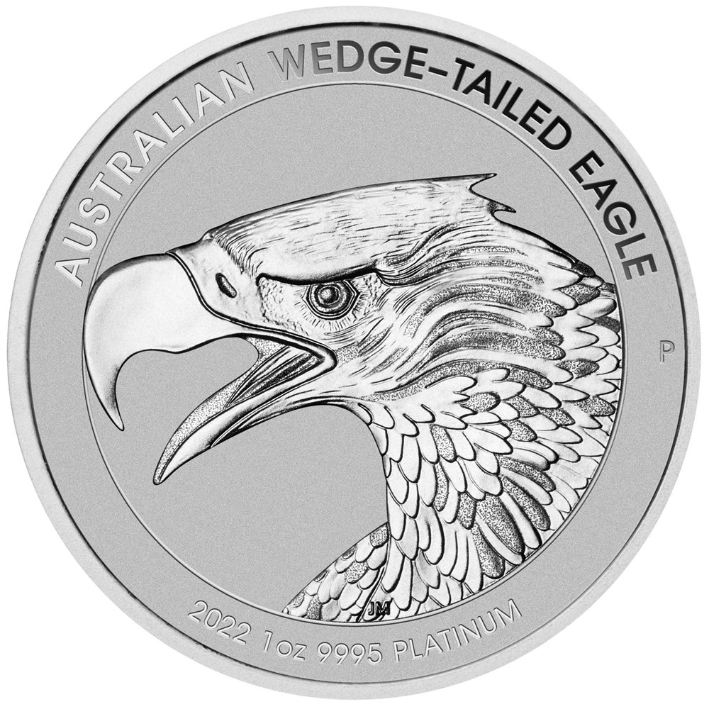 02 2022 Australian WedgeTailed Eagle 1oz Platinum Enahnced Reverse Proof Coin StraightOn HighRes