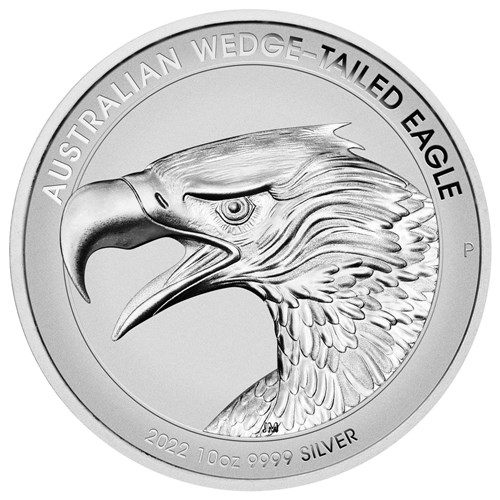 02 2022 Australian WedgeTailed Eagle 10oz Silver Reverse Proof HR Coin StraightOn HighRes