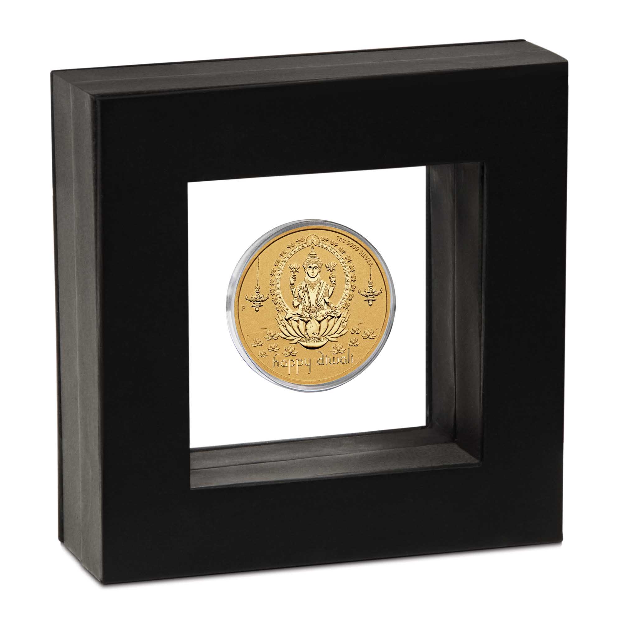 04 2022 Diwali 1oz Silver Gilded Medallion InCase HighRes