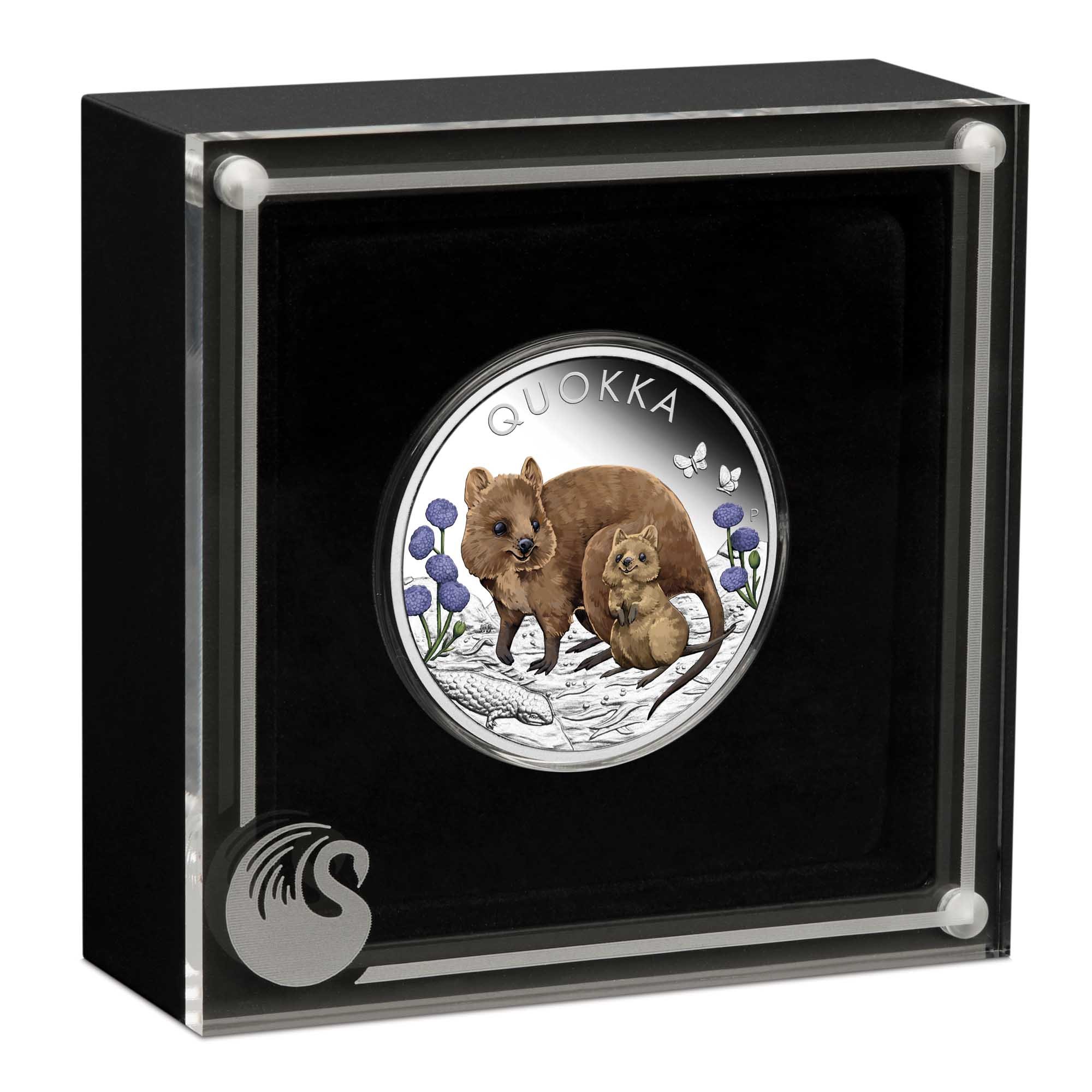 04 Quokka 2022 1oz Silver Proof Coloured Coin inCase HighRes