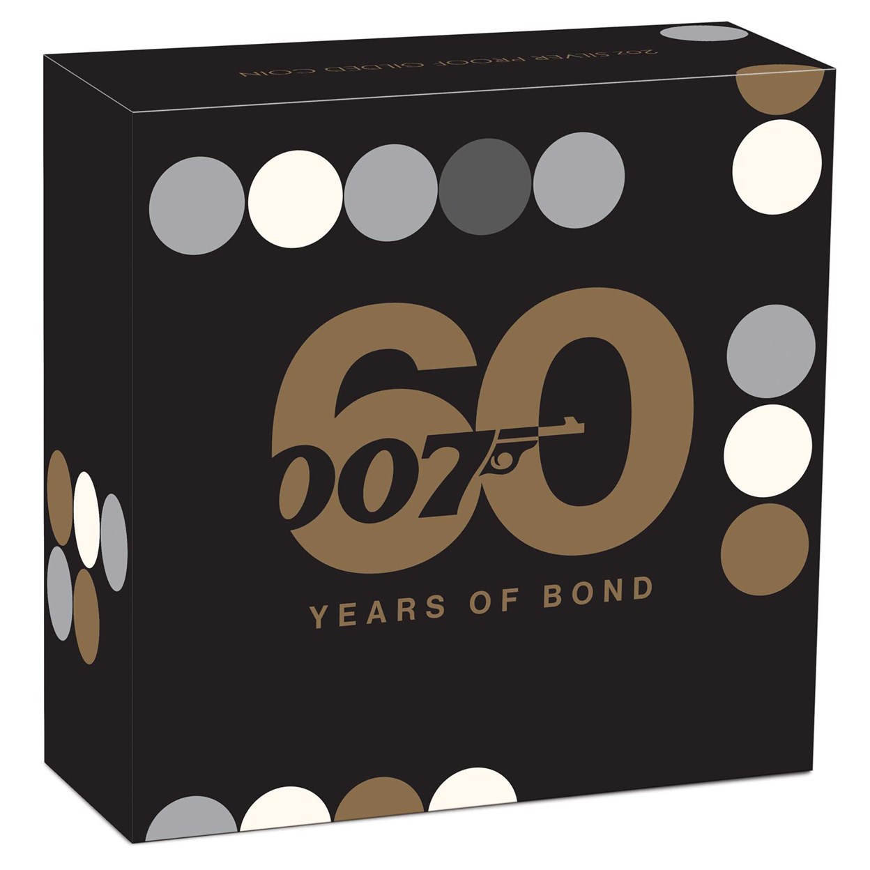 05 2022 60 Years of Bond 2oz Silver Gilded Coin In Shipper HighRes
