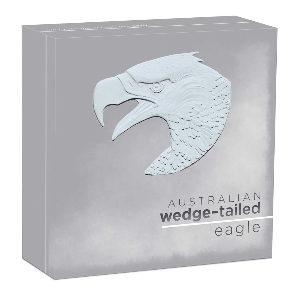 05 2022 AustralianWedge TailedEagle 1oz Silver Proof Coin InShipper HighRes