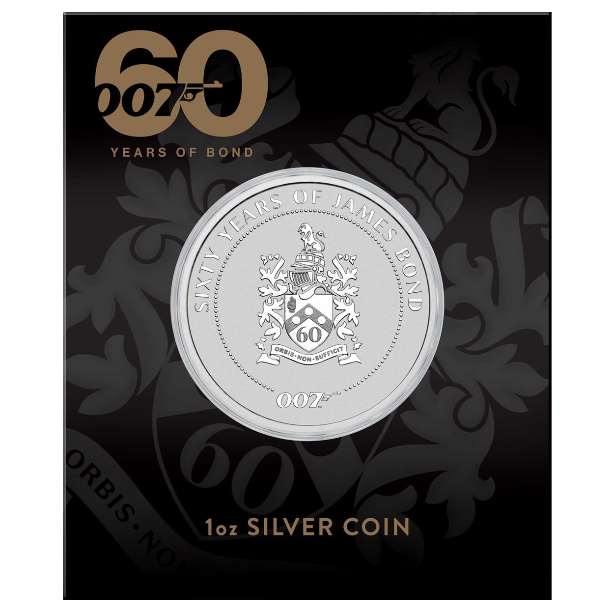 00 2022 James Bond 60th Anniversary 1oz Silver Crest Coin In Card HighRes