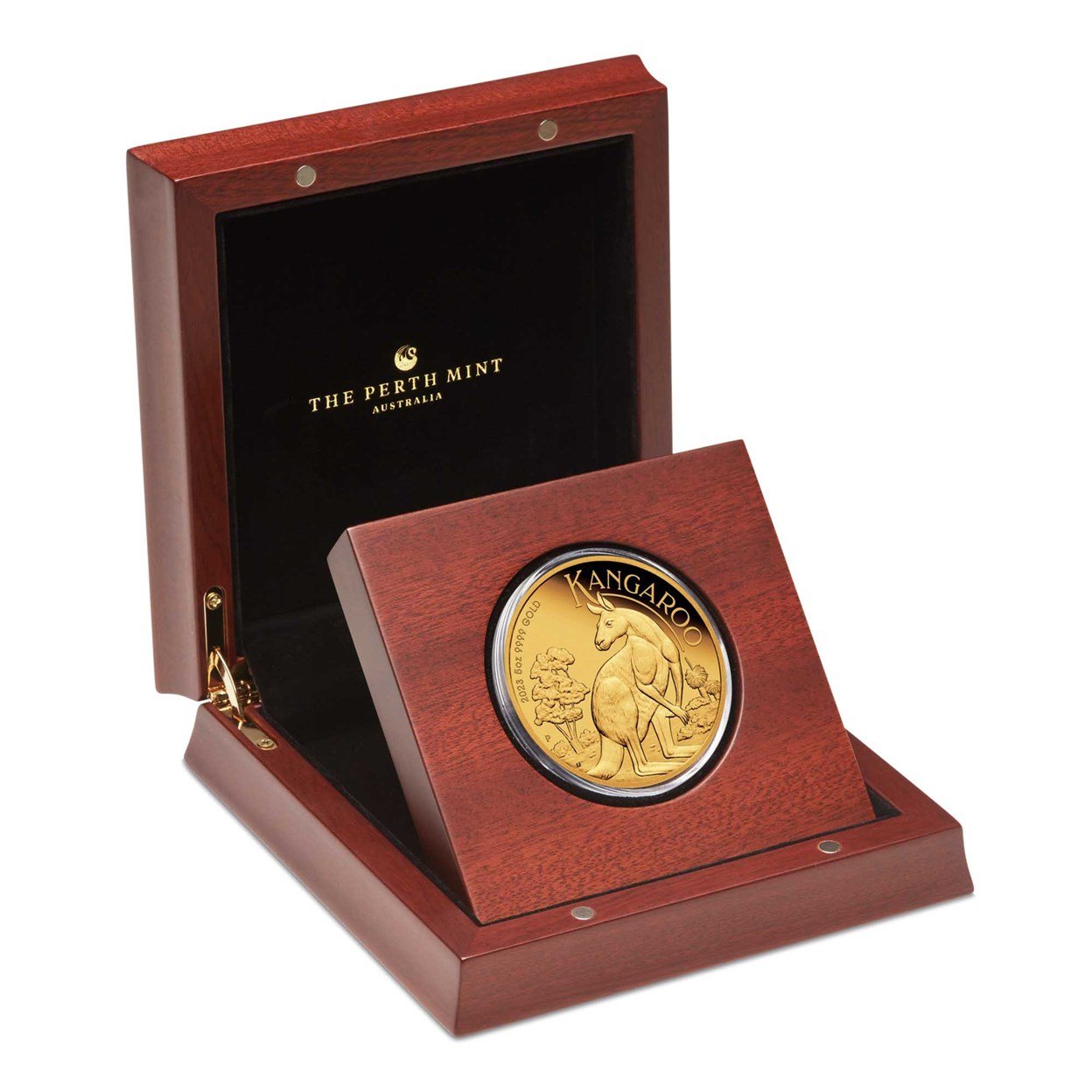 04 2023 Australian Kangaroo 5oz Gold  Proof Coin InCase HighRes