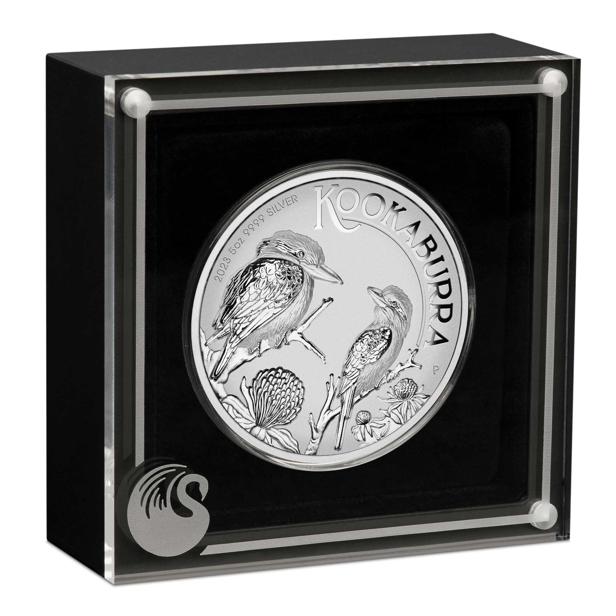 04 2023 Australian Kookaburra 5oz Silver Incused Coin InCase HighRes