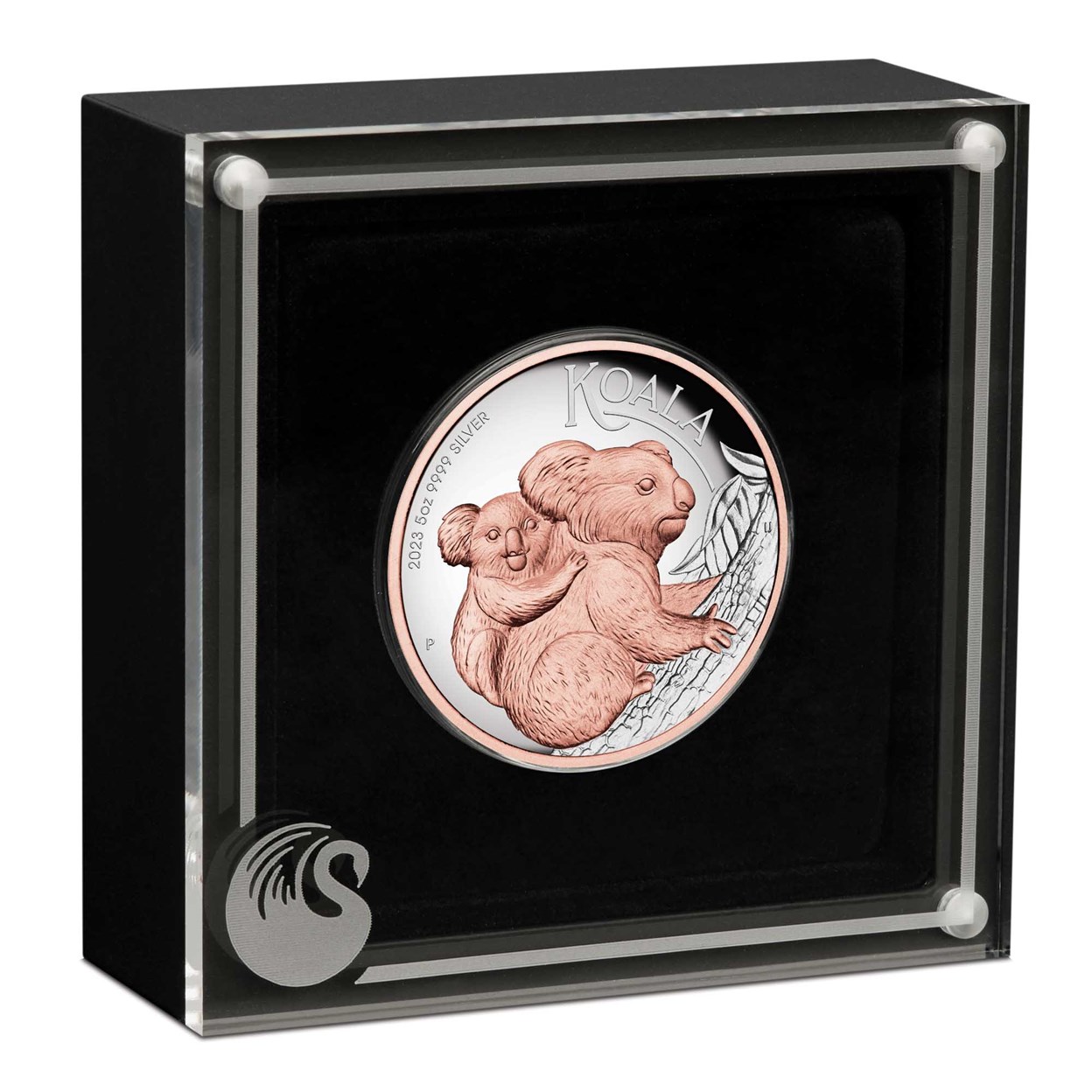 04 2023 Australian Koala 5oz Silver Proof High Relief Gilded Coin InCase HighRes