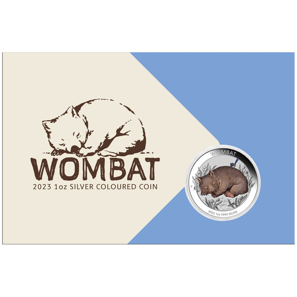 01 Wombat 2023 1oz Silver Coloured Coin InCard HighRes