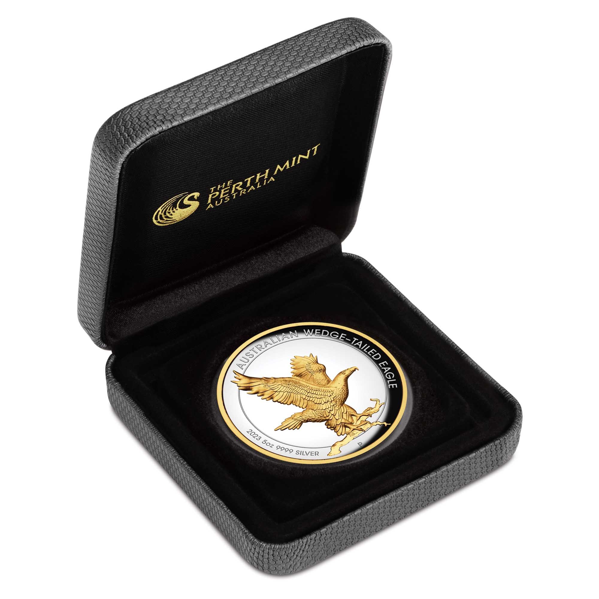 09 2023 Wedge Tailed Eagle 5oz Silver Proof High Relief Gilded Coin InCase HighRes